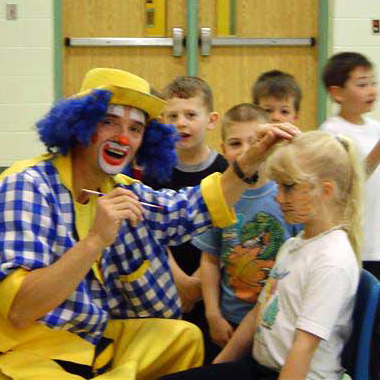 Face painting at school event